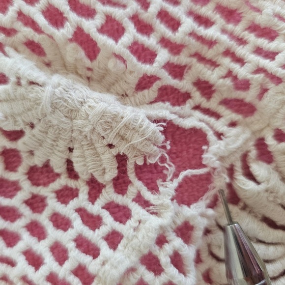 Vintage Handmade Crochet Vest Womens One Size Cream Boho Festival Sunbeam Design - Picture 5 of 5